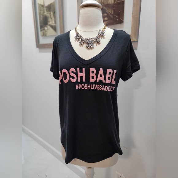 NWT POSH BOSS/ BABE tee short-sleeved tshirt black - Picture 1 of 1